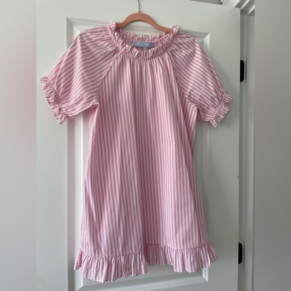 Hill House Home Nap Dress ®️ in rare/discontinued Katherine pink stripe, sz M